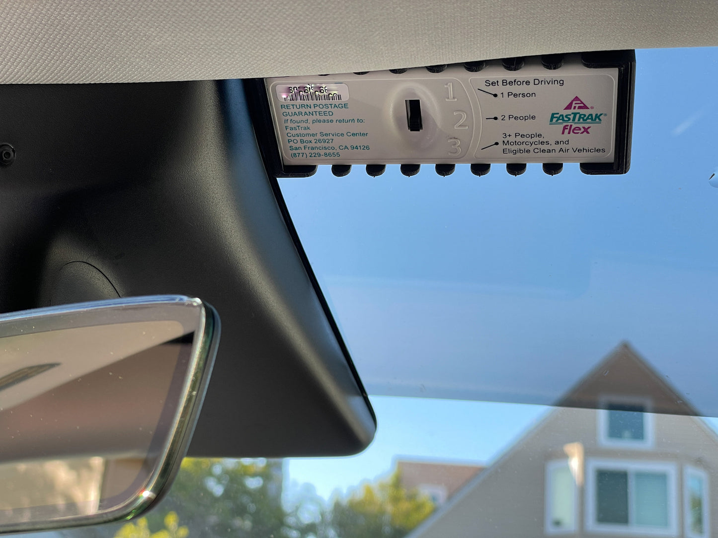 Fastrak Flex / CAV / Metro Holder for Windshield - snap-in holder, removable, no velcro