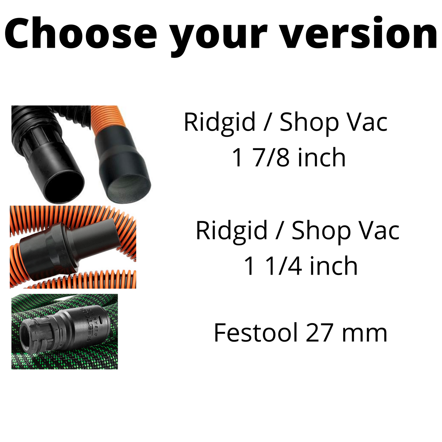 Ridgid 5 inch Orbital Sander Adapter for Ridgid/ShopVac/Festool/Craftsman Vacuum