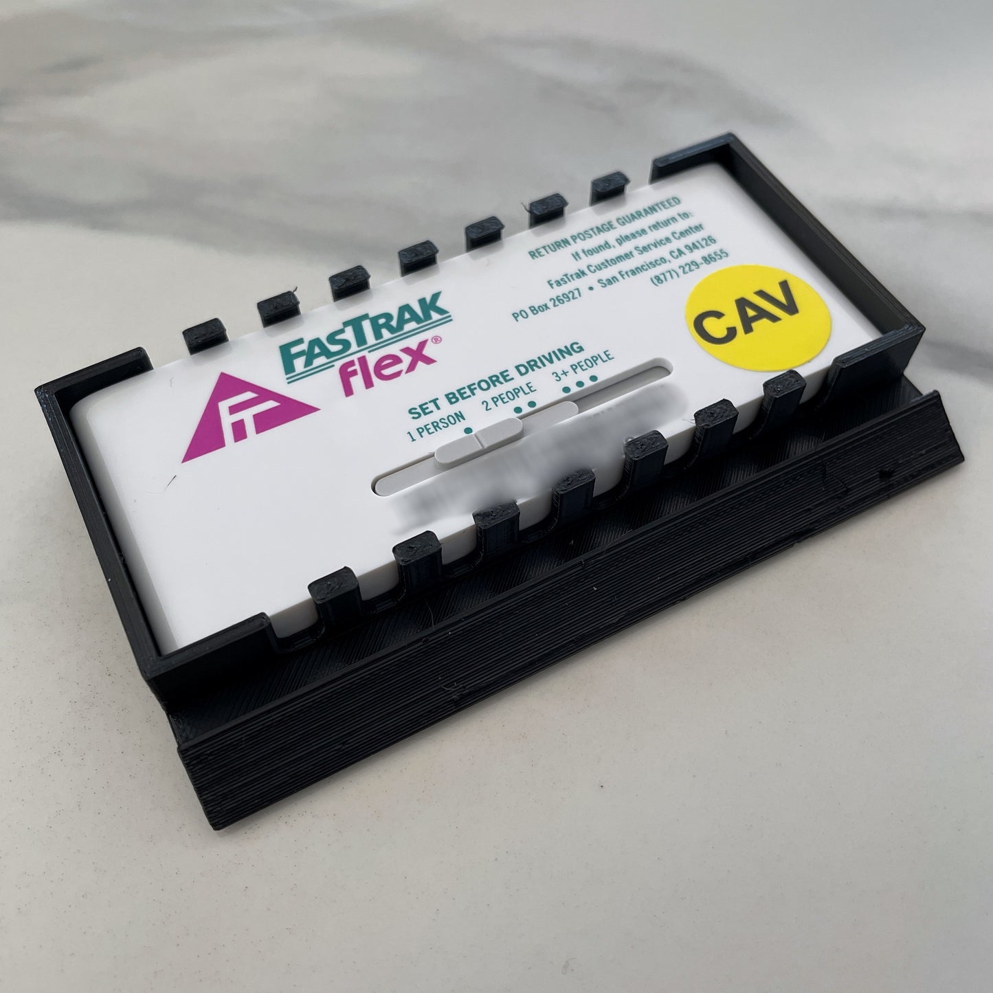 Fastrak Flex / CAV / Metro Holder for Windshield - snap-in holder, removable, no velcro