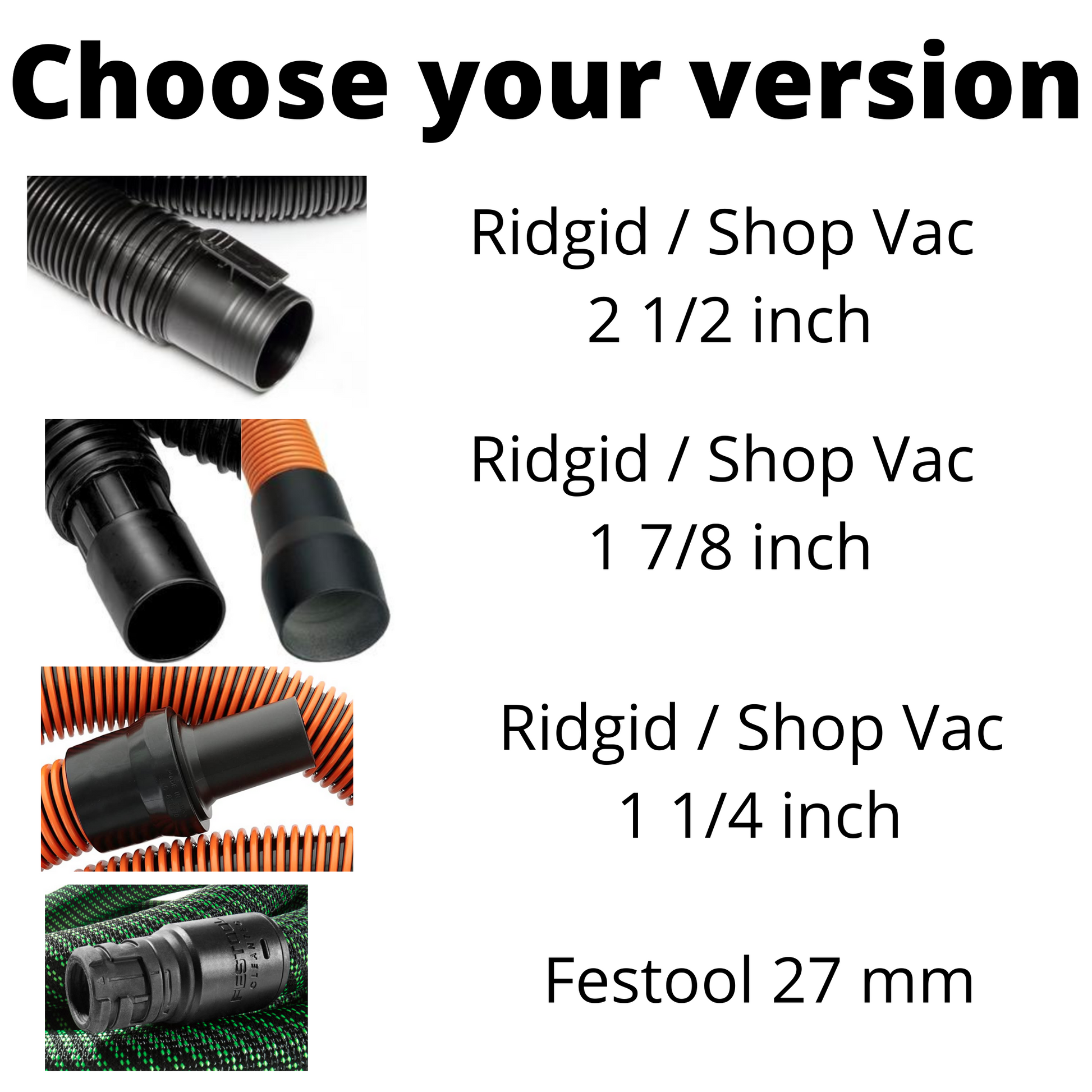 Ridgid Sander to 1 7/8 Shop Vacuum Hose Adapter fits Ridgid Vacuum